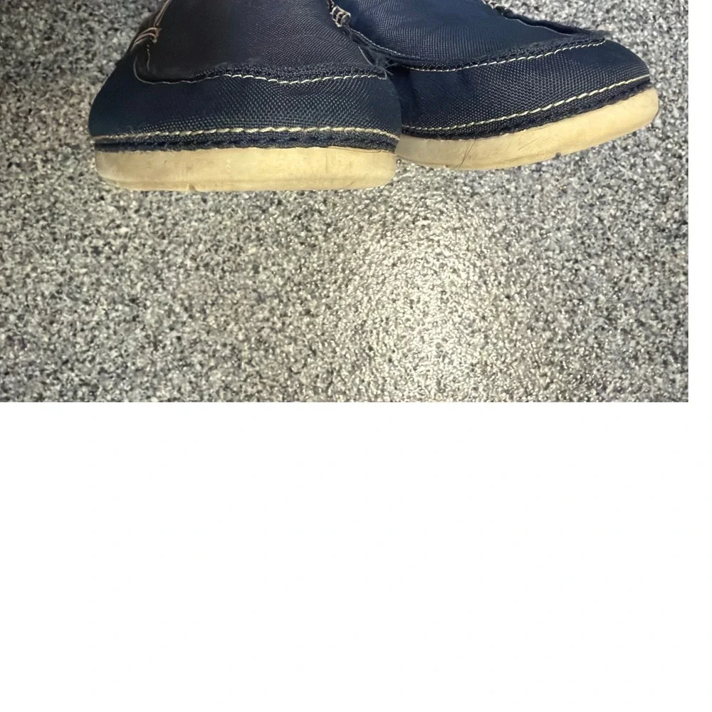 Crocs Men Navy Blue Canvas Boat Shoes Slip On Loafers Size 12 Nautical Casual